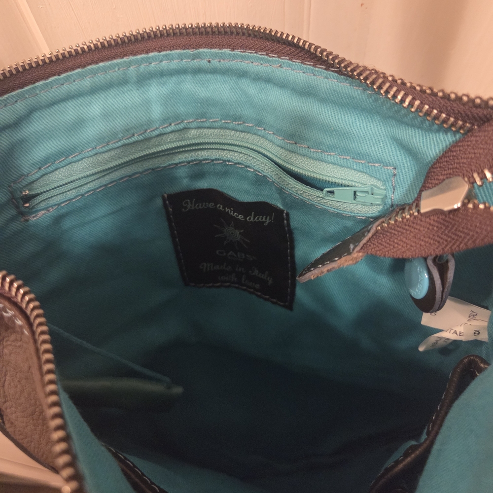 Gabs Firenze Leather/Suede Crossbody Messenger Bag Purse NWT Made In Italy - Picture 3 of 15